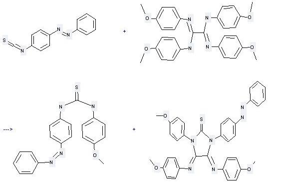 Diazene,1-(4-isothiocyanatophenyl)-2-phenyl- can be used to produce 1-(4-methoxy-phenyl)-3-(4-phenylazo-phenyl)-thiourea and 1-p-Anisidyl-3-(phenyl-4-azophenyl)-4,5-di-p-anisidylimino-imidazolidin-2-thion by heating